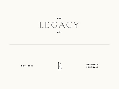 The Legacy Co. branding identity logo logotype minimal typography