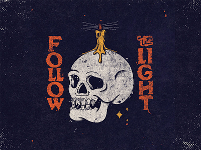 Follow The Light handlettering illustration illustrator lettering mark skull symbol symbolism tattoo type typography