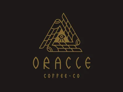 Oracle Coffee Co. coffee eye glyph illustration lettering logo symbol type