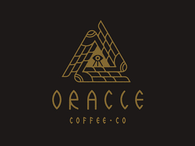 Oracle Coffee Co. coffee eye glyph illustration lettering logo symbol type