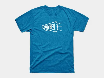 Maybe! Shirt blue cheer hype maybe type unsure