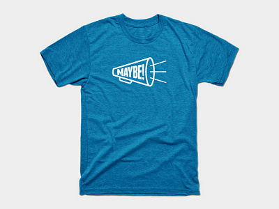 Maybe! Shirt blue cheer hype maybe type unsure