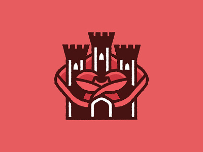 Rose City Games castle games glyph illustration logo portland rose video