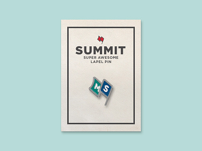 Summit 2 aqua blue enamel flag icon logo pin summit