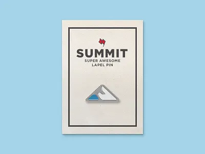 Summit 3 blue enamel icon lapel logo mountain pin summit