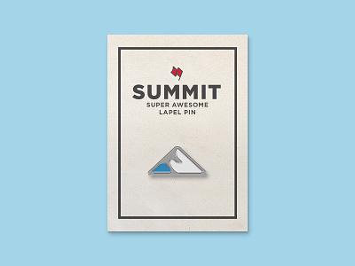 Summit 3 blue enamel icon lapel logo mountain pin summit