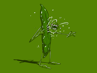 Chest Burster alien cartoon chest buster face hugger green green bean illustration peas vegetable