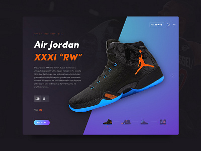 Daily UI #012 - E-commerce Shop air air jordan card daily ui jordan kix nike shoe shop westbrook