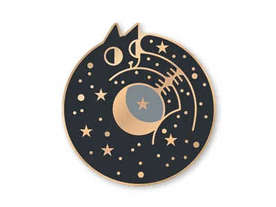 Cosmiccatpin 01 cat cosmic enamelpin ouroboros