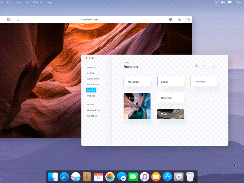 Apple OS / MacOS - Finder UI motion apple delete file finder folders mac motion navigation redesign remove trash ui