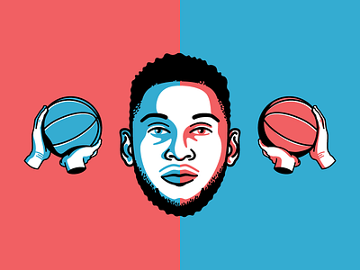 Ben Simmons Shooting Hands 76ers ben simmons nba philadelphia portrait the ringer vector