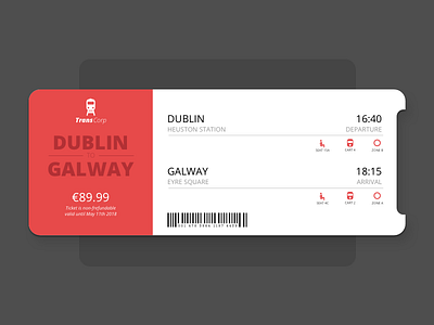 Train ticket dublin flat ticket train