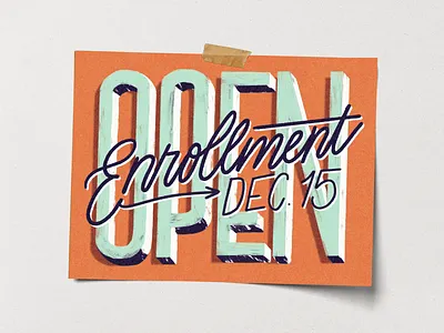 Dec. 15 Deadline aca affordable care health lettering obamacare typography