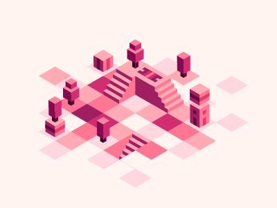 Hello Dribbble debut invite isometric