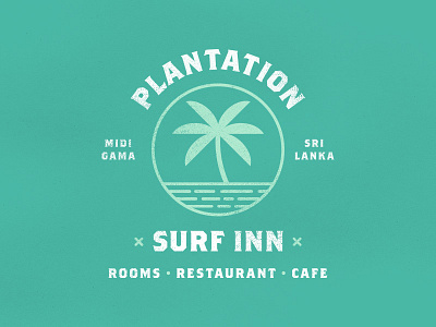 Plantation Surf Inn beach cafe holiday hotel logo ocean palm tree restaurant surf tourism travel