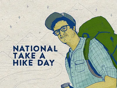 11 15 17 National Take A Hike Day hiking illustration mountains