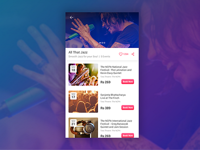 Experience Detail Page (Event Listing) android booking category events listing tickets