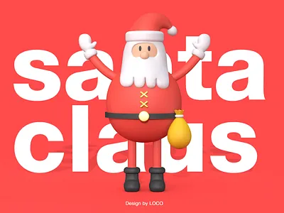 Santa Claus 3d after c4d cgi character effects gif logo loop motion ui ux