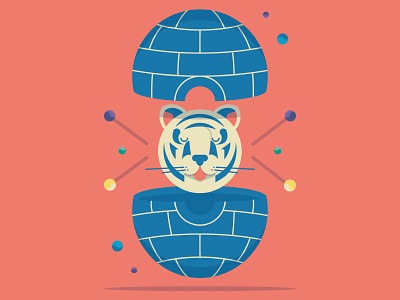 Arjowiggins - Igloo Paper animal character design dribbble igloo illo illustration shot tiger vector white winter