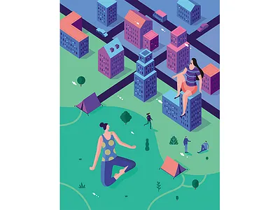 Illustration for Psychology magazine artwork blue break illustration psychology sky woman