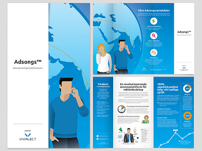 Vivalect Brochure brochure flyer globe graphic design illustrations phone calls world