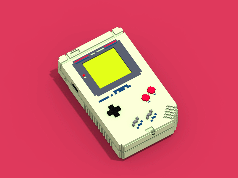 Da-ding! 3d gameboy gaming isometric magicavoxel nintendo voxel voxelart