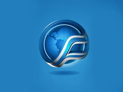 Globe Logo app blue globe icon logo ui
