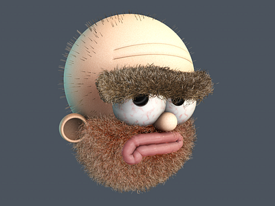 Monday Face 3d cg character cinema4d