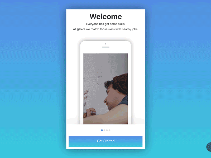 Walkthrough animation app designing gif interaction intro job search steps ui ux walkthrough