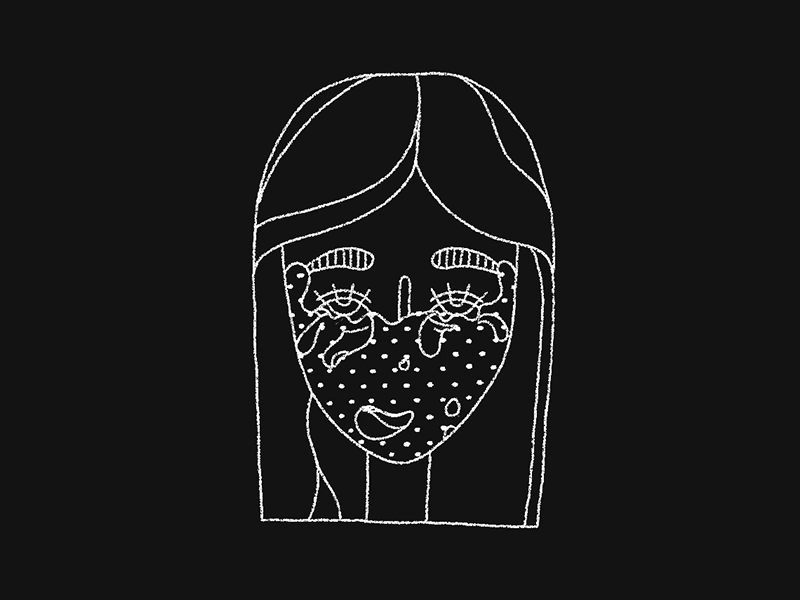 Sadness animation blackandwhite celanimation emotion framebyframe gif girl illustration loop motiongraphics sadness visuals
