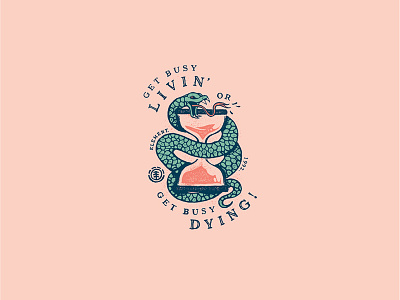 Get Busy art element hourglass illustration nelsonnokela retro skate snake surf tropical