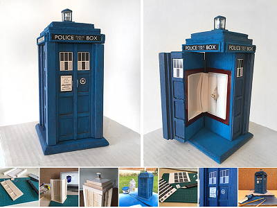 TARDIS Scale Model blue doctor who model police proposal tardis