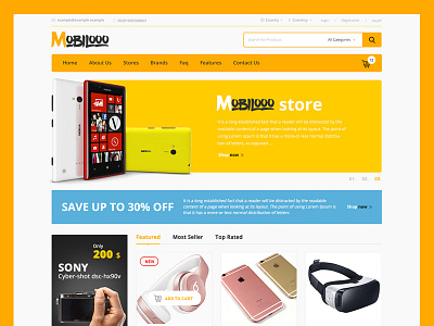 Mobilooo e commerce psd shop website