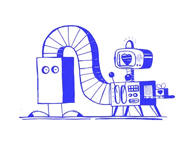 Mr. BOX - Gift box gift hearth illustration love machine mr. sketch