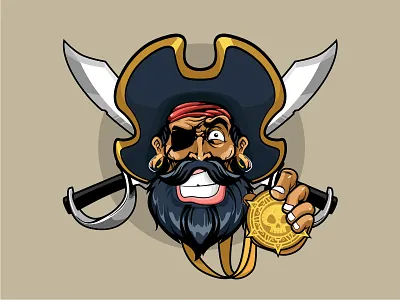 Pirate Trot gold logo pirate trot turkey vector