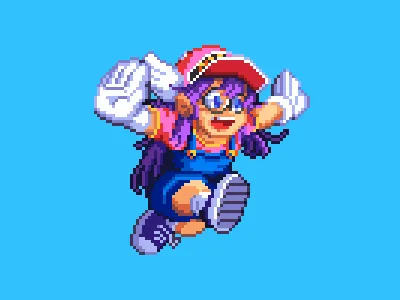 N'cha! arale character fanart pixel pixel art pixelart sprite
