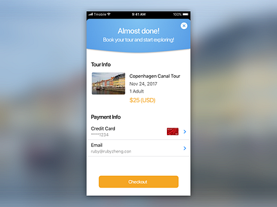 Daily UI 002 Checkout checkout dailyui dailyui002 mobile travel