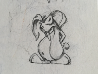 Rabbit Sketch bunny cartoon drawing funny mascot pencil rabbit sketch