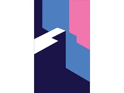 Graphic Architecture Poster #1 architecture blue colorful geometry graphic design illustration modern pink playful poster print design structure