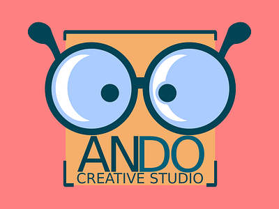 Ando Logo cute design glasses goggles inkscape kawaii logo orange vector