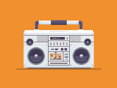 Boombox baster boombox ghetto icon illustration radio stereo tape vector