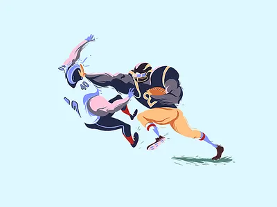 STIFF ARM digital painting football football players illustration nfl sports stiff arm