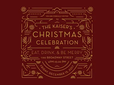 Christmas Party Invite christmas decorative invitation invite metallic party