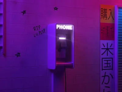 Phone Call 3d 3d design album c4d cgi cinema4d city cover neon octane render