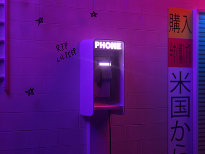 Phone Call 3d 3d design album c4d cgi cinema4d city cover neon octane render