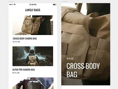 Screenshot of product page mobile product ui userflow ux