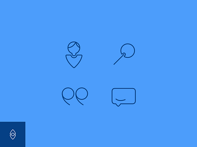 Icons blue brand friend fun icon quote search speech stroke ui ux