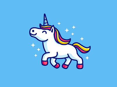 Unicorn adorable happy beautiful magic cartoon mascot child children color colorful cute fun funny dream character horn girl girly horse animal illustrative illustration logo identity unicorn fantasy