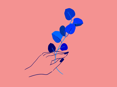 Blue blue flower illustration minimal wip