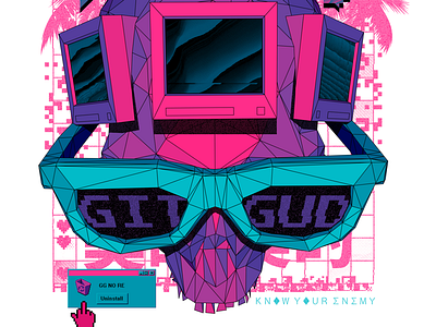 Know Your Enemy 3d aesthetic color maya photoshop render skulls vaporwave